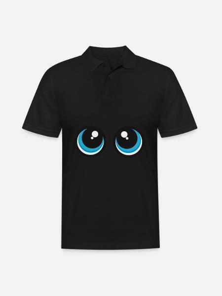 søde øjne ansigtsudtryk sød baby look gave - Herre poloshirt - sort