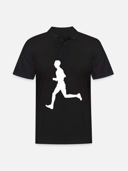 Jogger laufen Cardio Training rennen fit joggen - Männer Poloshirt - Schwarz
