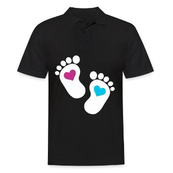Bébé pieds parents enfant en bas âge fils enceinte - Polo Homme - noir - Devant - Kai (181cm)