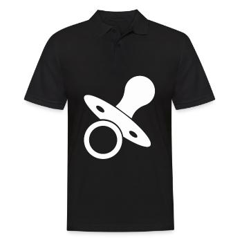 Sucette cadeau enfant en bas âge bébé grossesse - Polo Homme - noir - Devant - Kai (181cm)