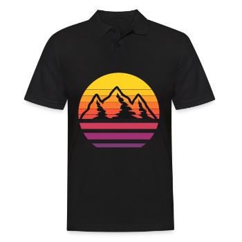Mountain Landscape Mountains Hiking Mountains Mountaineering - Men's Polo Shirt - black - Front - Kai (181cm)