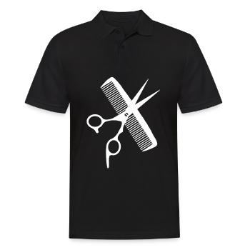 Friseur Schere Kamm Frisöse Bürste Haare Frisör - Männer Poloshirt - Schwarz - Vorne - Kai (181cm)