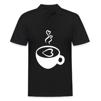 Grain de café tasse de café café caféine cadeau - Polo Homme - noir - Devant - Kai (181cm)