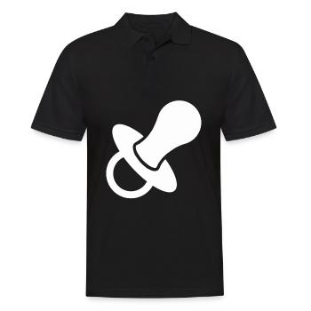 Sucette cadeau enfant en bas âge bébé grossesse - Polo Homme - noir - Devant - Kai (181cm)
