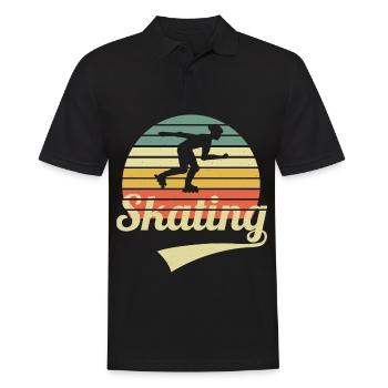 Skating Vintage Inline Skater Retro Inliner Skater - Männer Poloshirt - Schwarz - Vorne - Kai (181cm)
