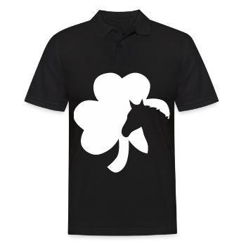 Kleeblatt Pferd Kleeblatt mit Pferd - Männer Poloshirt - Schwarz - Vorne - Kai (181cm)