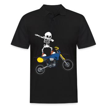 Dabbing Skeleton Motocross Motocycliste Motard - Polo Homme - noir - Devant - Kai (181cm)