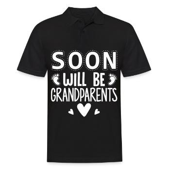We become grandparents, We become grandma and grandpa - Men's Polo Shirt - black - Front - Kai (181cm)