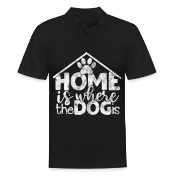 home is where the dog is - Dog dog saying - Men's Polo Shirt - black - Front - Kai (181cm)