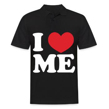I Love Me - Men's Polo Shirt - black - Front - Kai (181cm)