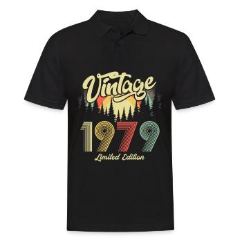1979 Birthday born in 1979 Retro Vintage - Men's Polo Shirt - black - Front - Kai (181cm)