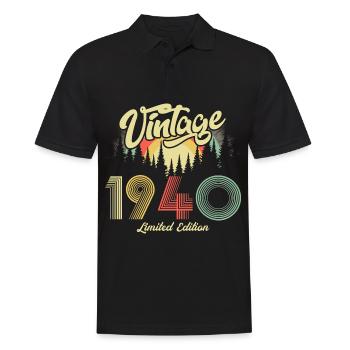 1940 Anniversaire né en 1940 Rétro Vintage - Polo Homme - noir - Devant - Kai (181cm)
