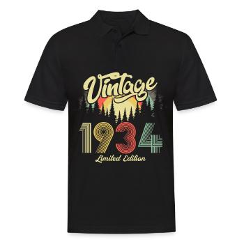 Januar 1934 geboren Geburtstag Mann Frau retro - Männer Poloshirt - Schwarz - Vorne - Kai (181cm)