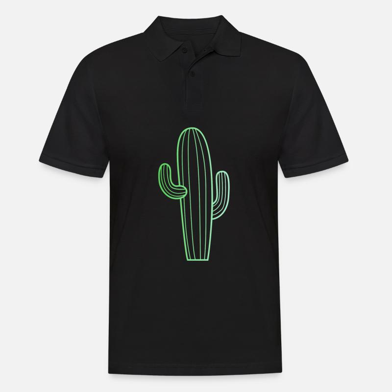 Kaktus - Männer Poloshirt - Schwarz