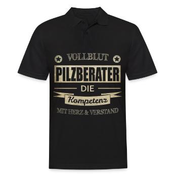 Pilzberater Spruch - Männer Poloshirt - Schwarz - Vorne - Kai (181cm)