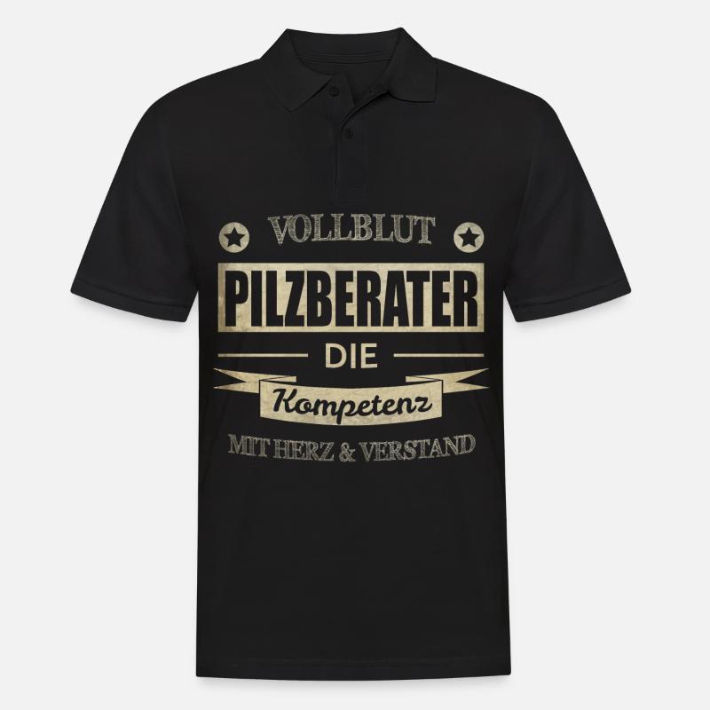 Pilzberater Spruch - Männer Poloshirt - Schwarz