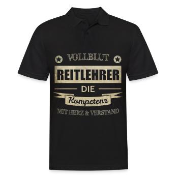 Reitlehrer Spruch - Männer Poloshirt - Schwarz - Vorne - Kai (181cm)