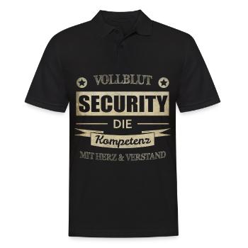 Security Spruch - Männer Poloshirt - Schwarz - Vorne - Kai (181cm)