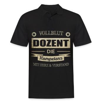 Dozent Spruch - Männer Poloshirt - Schwarz - Vorne - Kai (181cm)