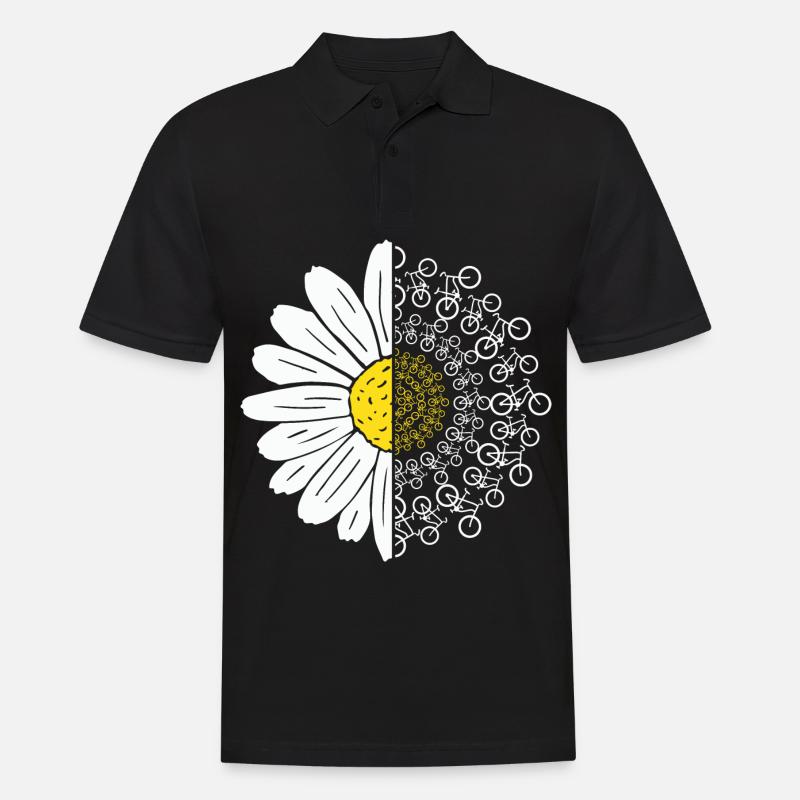 Fahrrad Blume - Männer Poloshirt - Schwarz