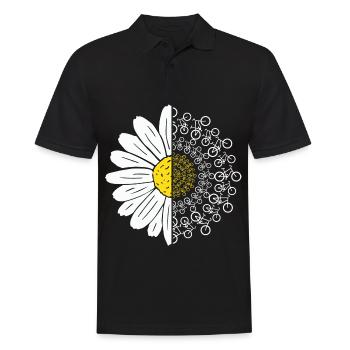 Fleur Blanche Vélo Cyclisme Cyclisme Cyclisme - Polo Homme - noir - Devant - Kai (181cm)