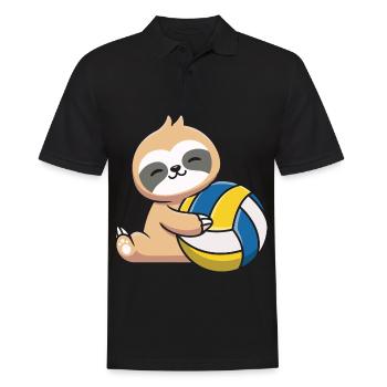 Sloth with volleyball - Men's Polo Shirt - black - Front - Kai (181cm)
