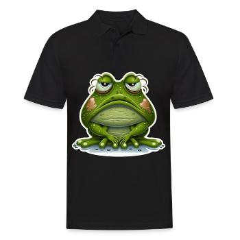 Mignon Grenouille Amphibien Matin Grouch Grumpy Dormir - Polo Homme - noir - Devant - Kai (181cm)