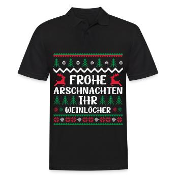 Happy ass nights you wine holes - Men's Polo Shirt - black - Front - Kai (181cm)