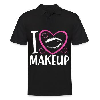 Make-up Cosmetics Beautician Microblading - Men's Polo Shirt - black - Front - Kai (181cm)