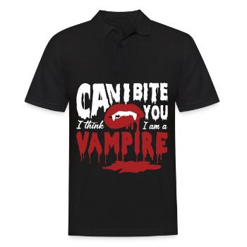 Vampire Sexy Lips Halloween Puis-je te mordre le sang - Polo Homme - noir - Devant - Kai (181cm)