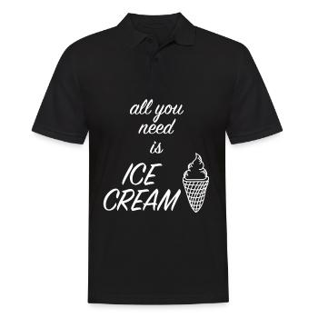 Eis - Männer Poloshirt - Schwarz - Vorne - Kai (181cm)