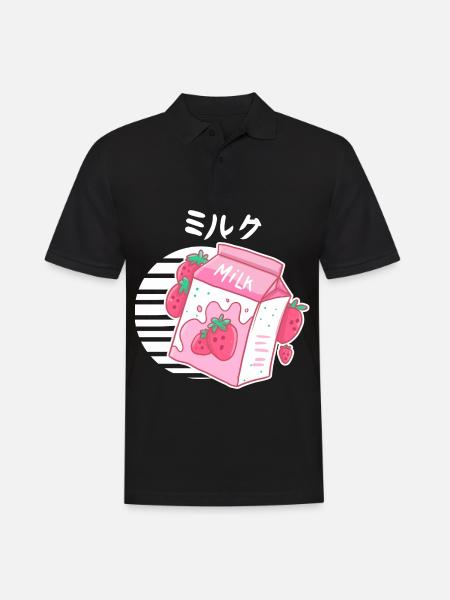 Aesthetic Pink Pastel Korean - Men's Polo Shirt - black