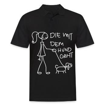 Die mit dem Hund geht - Männer Poloshirt - Schwarz - Vorne - Kai (181cm)