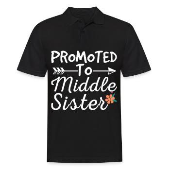 Beförderung zur mittleren Schwester Design für die - Männer Poloshirt - Schwarz - Vorne - Kai (181cm)