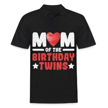 Mom of the Birthday Twins Zitat für eine Mutter - Männer Poloshirt - Schwarz - Vorne - Kai (181cm)