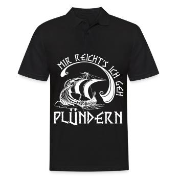 Mir Reichts Ich Geh Plündern Wikinger Segelboot - Männer Poloshirt - Schwarz - Vorne - Kai (181cm)
