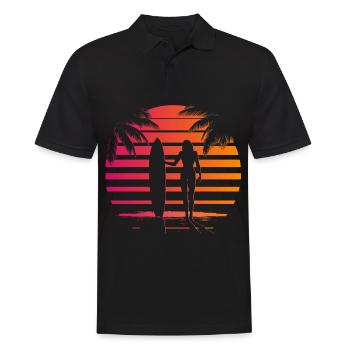 Surfer Surfer Surfer Girl retro - Men's Polo Shirt - black - Front - Kai (181cm)