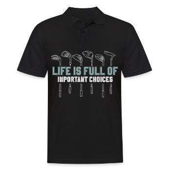 Golf Golfschläger - Männer Poloshirt - Schwarz - Vorne - Kai (181cm)