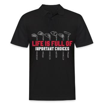 Golf Golfschläger - Männer Poloshirt - Schwarz - Vorne - Kai (181cm)