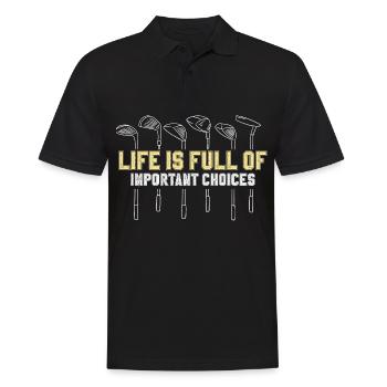 Golf Golfschläger - Männer Poloshirt - Schwarz - Vorne - Kai (181cm)