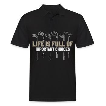 Golf Golfschläger - Männer Poloshirt - Schwarz - Vorne - Kai (181cm)