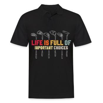 Golf Golfschläger - Männer Poloshirt - Schwarz - Vorne - Kai (181cm)