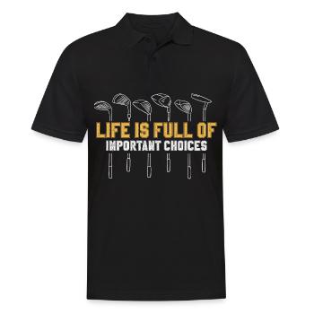 Golf Golfschläger - Männer Poloshirt - Schwarz - Vorne - Kai (181cm)