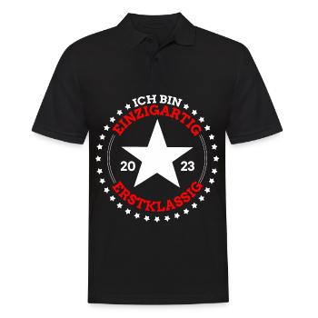 Schulkind 2023 Erstklassig Ich Bin Einzigartig - Männer Poloshirt - Schwarz - Vorne - Kai (181cm)
