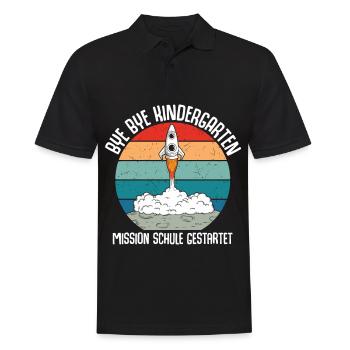 Bye Bye Kindergarten Mission Schule Gestartet - Männer Poloshirt - Schwarz - Vorne - Kai (181cm)