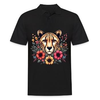 Guépard Fleurs de guépard - Polo Homme - noir - Devant - Kai (181cm)