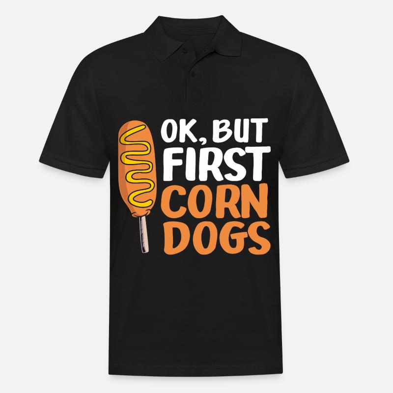 Corn Dog - Männer Poloshirt - Schwarz