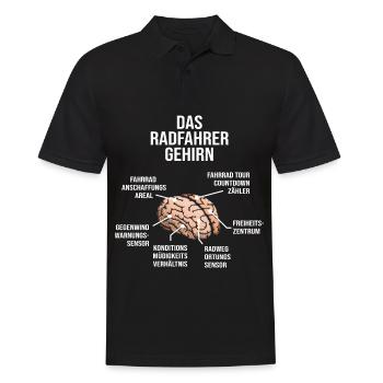 Radfahrer Gehirn Fahrrad Mountainbike Rennrad - Männer Poloshirt - Schwarz - Vorne - Kai (181cm)