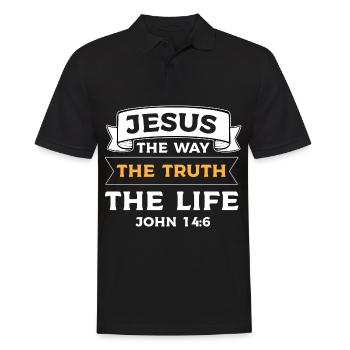 Jésus-Christ Bible Biblevers la prière du christianisme - Polo Homme - noir - Devant - Kai (181cm)