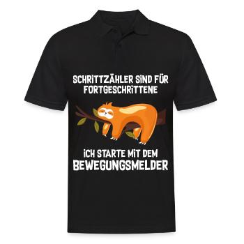 Schrittzähler Sind Für Fortgeschrittene Faultier - Männer Poloshirt - Schwarz - Vorne - Kai (181cm)